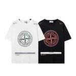 Stone Island Compass Logo Print Black Cotton Crew Neck T-Shirt - Image 5