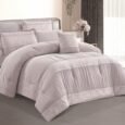 Luxury Soft Lavender Rose Floral Lace Comforter Set