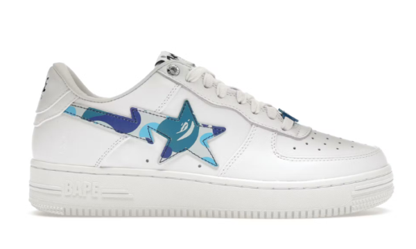 ⁦حذاء BAPE ABC Camo أبيض أزرق (2022)⁩ - الصورة ⁦3⁩