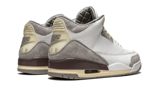 Nike Air Jordan 3 Retro A Ma Maniére White Medium Grey Violet Ore Leather Sneakers - Image 4