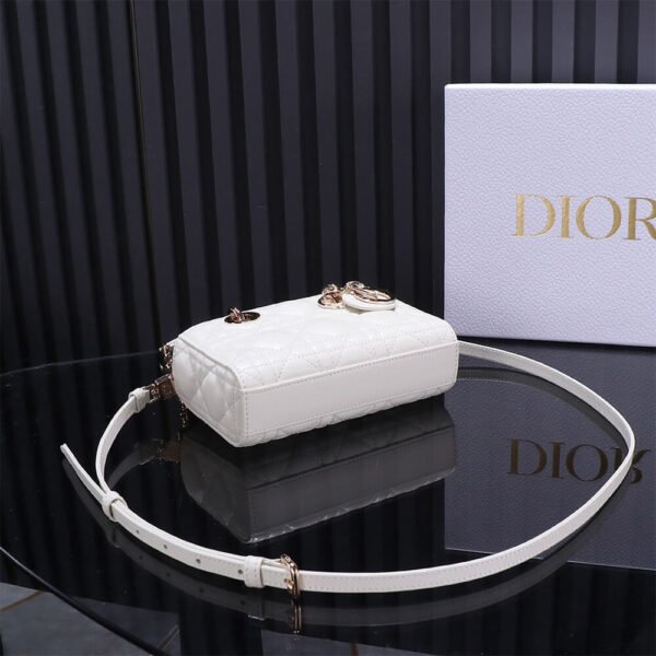 Dior Lady D-Joy Micro Cannage Latte Lambskin Leather Women's Shoulder Bag - Image 6