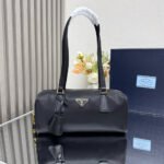 Prada Re-Nylon and leather medium top-handle bag with padlock(high-end grade) - Image 6