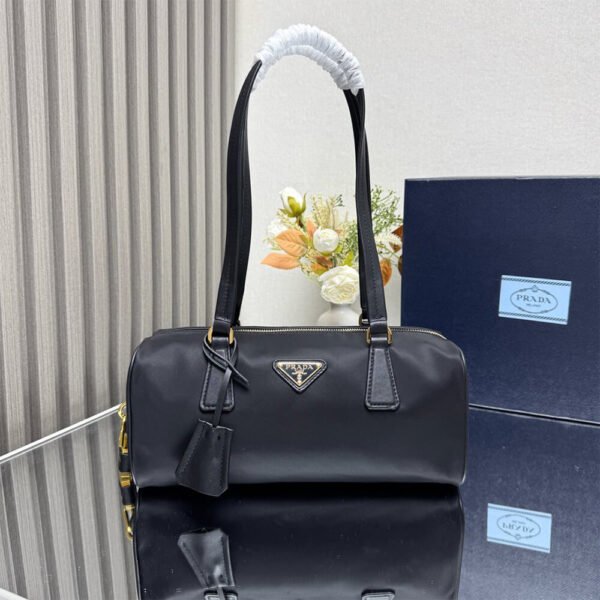 Prada Re-Nylon and leather medium top-handle bag with padlock(high-end grade) - Image 3