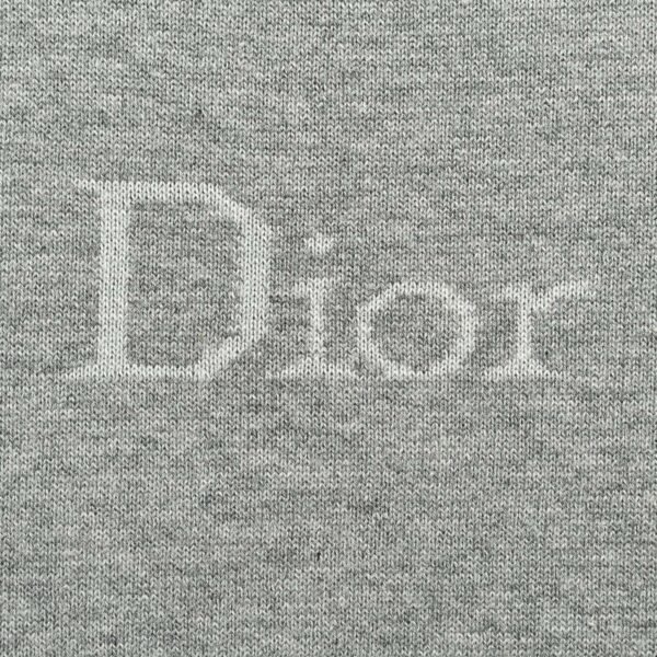 Dior Embroidered Logo Grey Cotton Relaxed Fit Crew Neck T-Shirt - Image 7