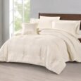 Luxury Ivory Cream Damask Jacquard Comforter Set