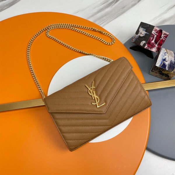 YSL classic cassandre chain wallet in grain de poudre leather - Image 3