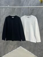 Fall/Winter New Leather Logo Crewneck Long Sleeve T-Shirt - Image 7