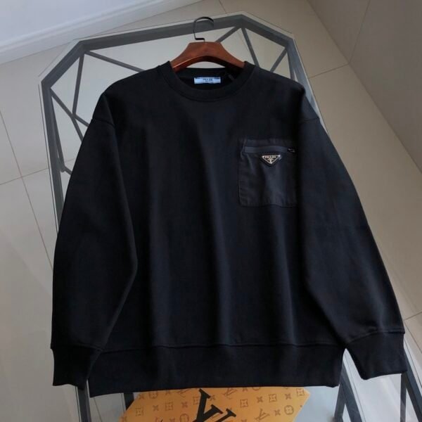 2025 Autumn/Winter New Classic Iron Logo Pocket Crewneck Sweatshirt – High-End Quality & Timeless Design - Image 2