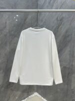Fall/Winter New Leather Logo Crewneck Long Sleeve T-Shirt - Image 3