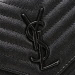 Saint Laurent Chain-strap YSL-plaque grained-leather wallet - Image 6