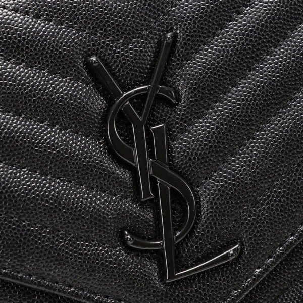 Saint Laurent Chain-strap YSL-plaque grained-leather wallet - Image 6