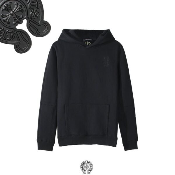 Chrome Hearts Multi Cross Patch Black Yellow Zip-Up Hoodie - Image 4