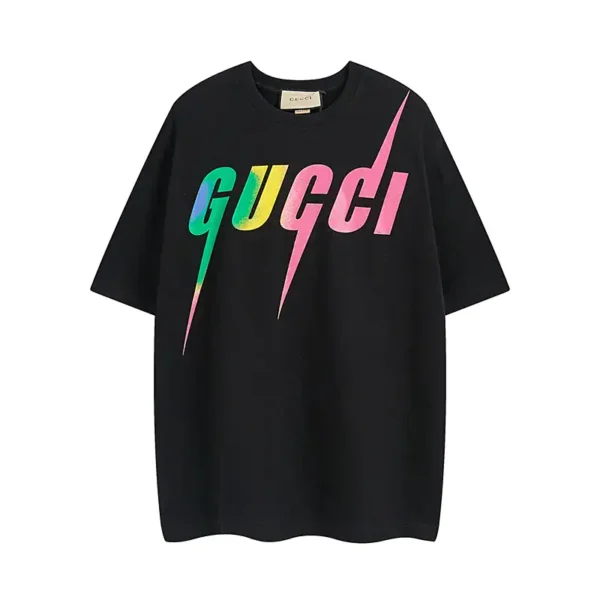 Gucci Blade Graphic Print Black Cotton Crew Neck T-Shirt - Image 2