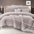 Luxury Taupe Grey Floral Lace Comforter