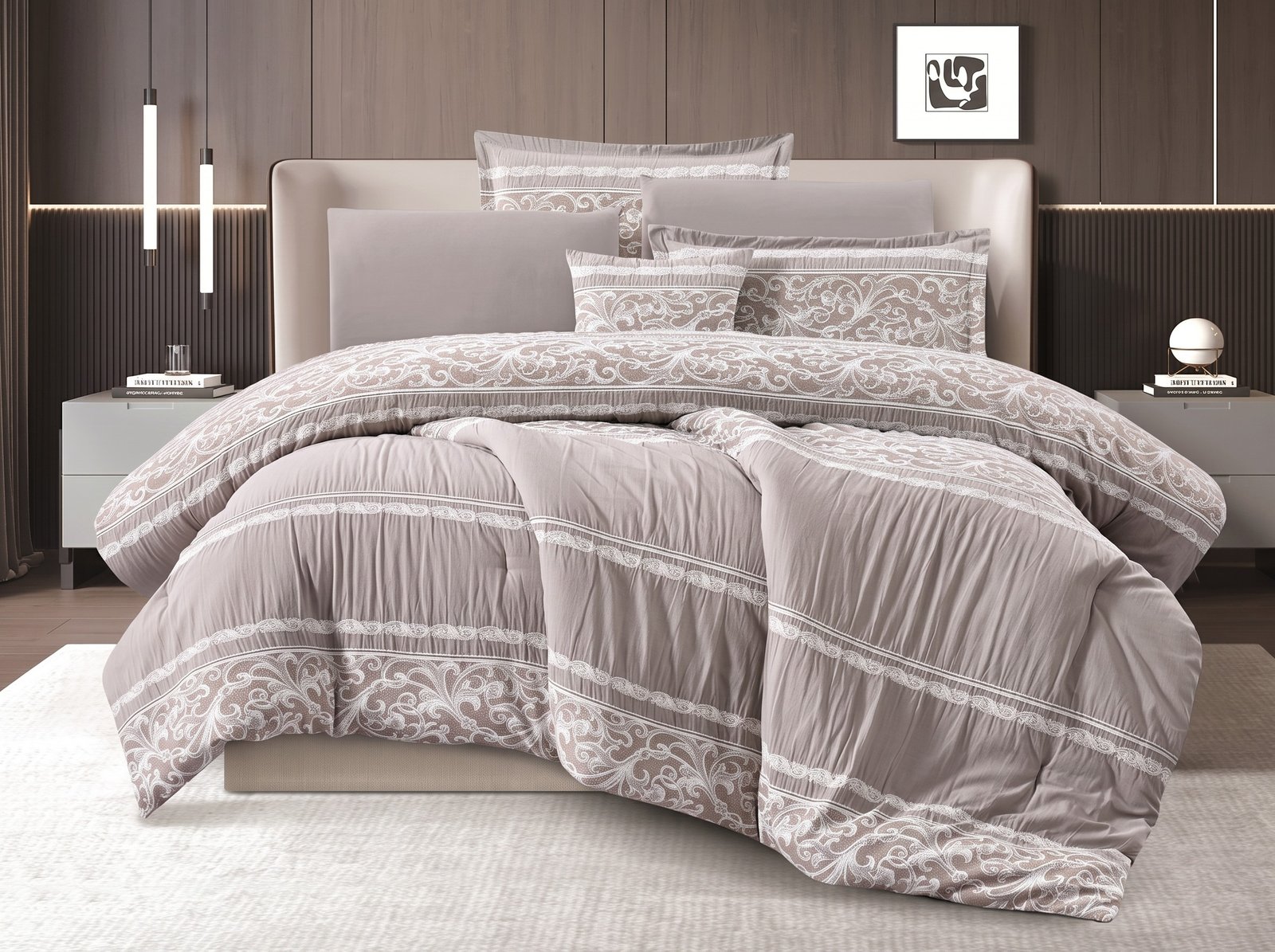 3.jpeg_2K_202608121428.jpeg Luxury Taupe Grey Floral Lace Comforter - Image 1