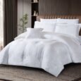 Luxury Pure White Damask Jacquard Comforter Set