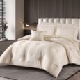 Luxury Off-White Cream Damask Jacquard Comforter Set