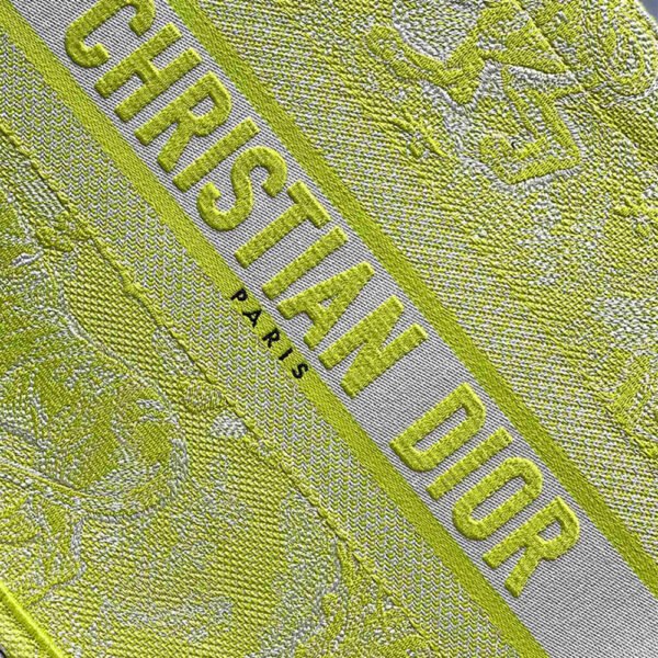 Dior Book Tote Small Chartreuse Yellow Toile de Jouy Embroidery Women's Tote Bag - Image 7