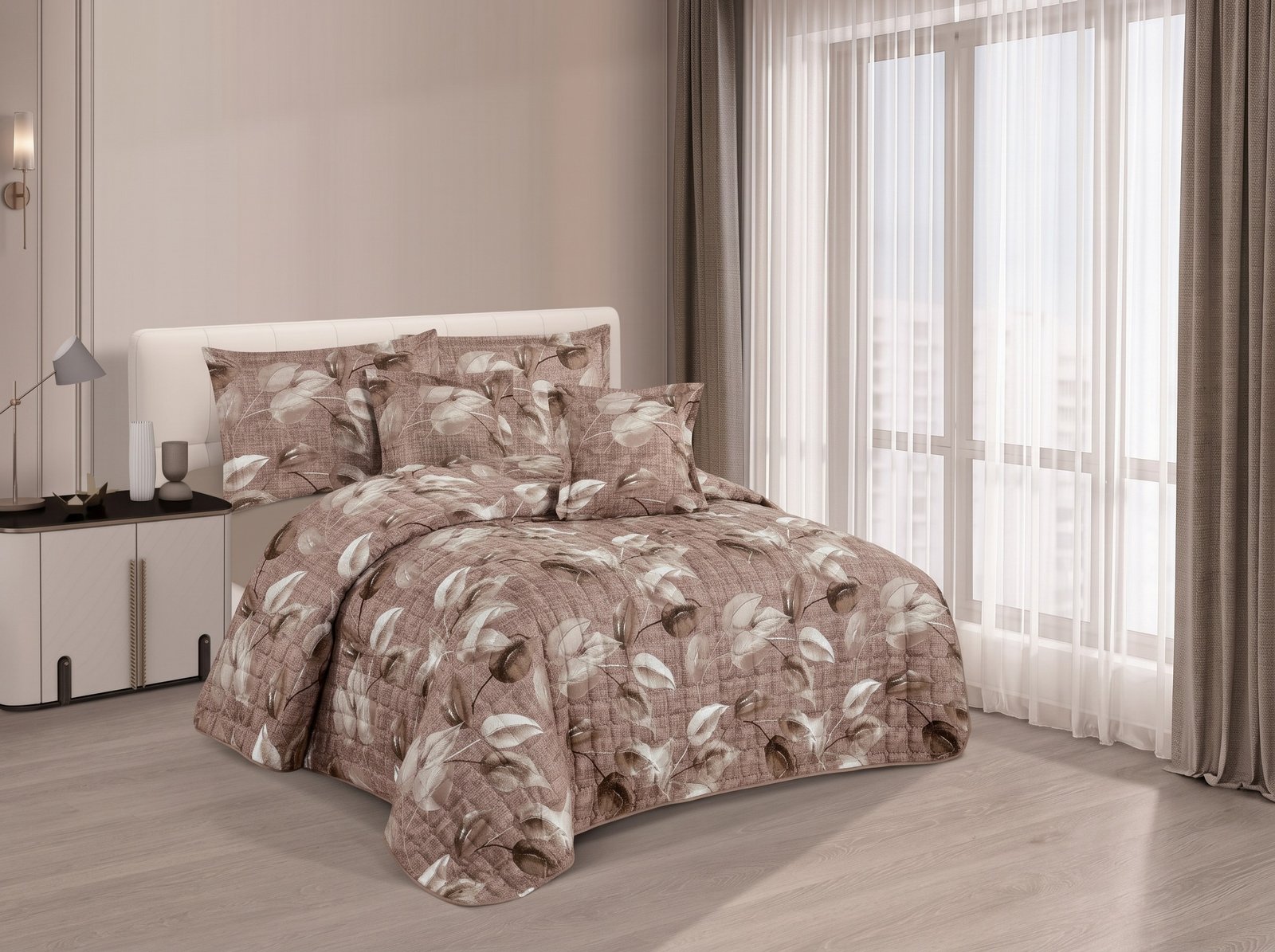 35.jpeg_2K_202608121515.jpeg Rustic Autumn Foliage Quilted Lightweight Bedspread Comforter Set - Image 1