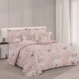 Romantic Dusty Rose Floral Quilted Lightweight Bedspread Comforter Set