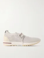 360 Flexy Leather-Trimmed Knitted Wish® Wool Sneakers