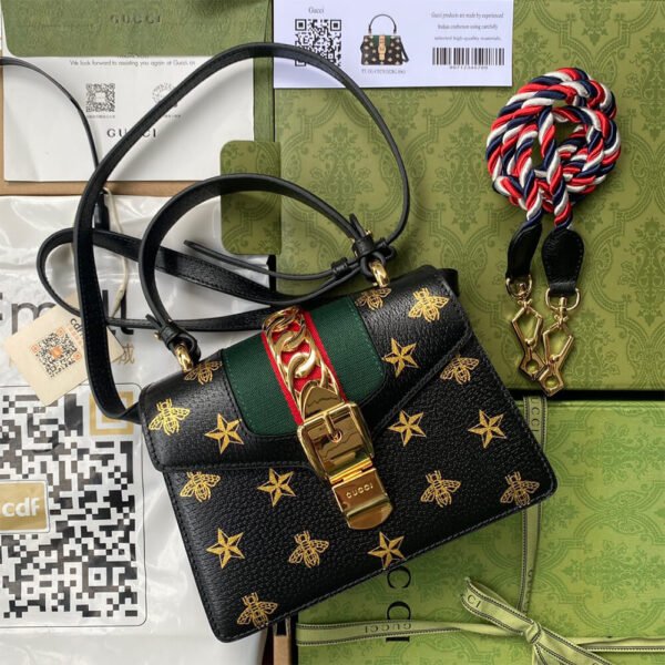GG Sylvie Bee Star mini leather bag - Image 3