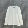 Fall/Winter New Leather Logo Crewneck Long Sleeve T-Shirt