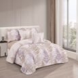 Modern Botanical Fern Quilted Lightweight Bedspread Comforter Set
