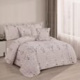 Soft Mauve Blossom Quilted Lightweight Bedspread Comforter Set