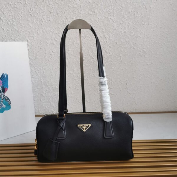 Prada Medium leather top-handle bag with padlock(high-end grade) - Image 3