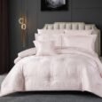 Luxury Soft Powder Pink Damask Jacquard Comforter Set