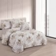 Romantic Vintage Floral Quilted Lightweight Bedspread Comforter Set