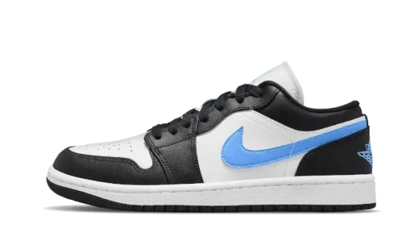 Nike Air Jordan 1 Low Black University Blue Leather Sneakers - Image 2