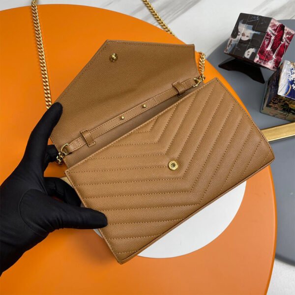 YSL classic cassandre chain wallet in grain de poudre leather - Image 7