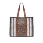 Monogram Stripe e-canvas tote