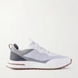 Weekend Walk Leather-Trimmed Mesh Sneakers