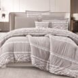 Luxury Slate Grey Floral Lace Comforter Set