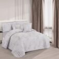 Minimalist Ice Grey Floral Quilted Lightweight Bedspread Comforter Set