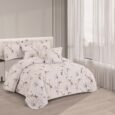 Soft Floral Meadow Quilted Lightweight Bedspread Comforter Set