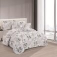 Modern Watercolor Botanical Foliage Quilted Lightweight Bedspread Comforter Set