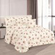 Classic English Rose Floral Quilted Lightweight Bedspread Comforter Set