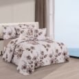 Monochrome Sepia Blossom Quilted Lightweight Bedspread Comforter Set