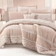 Luxury Warm Mocha & Nude Lace Comforter Set
