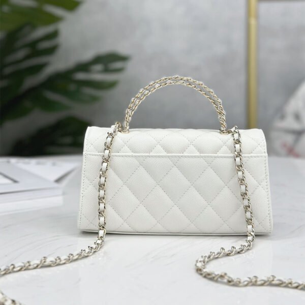 Chanel Classic Light Blue Quilted Leather Flap Phone Holder With Chain Women's Crossbody Bag - Image 4