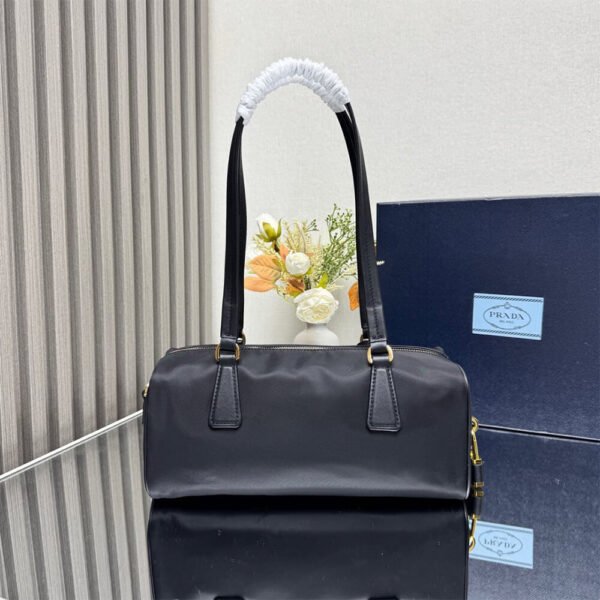 Prada Re-Nylon and leather medium top-handle bag with padlock(high-end grade) - Image 5