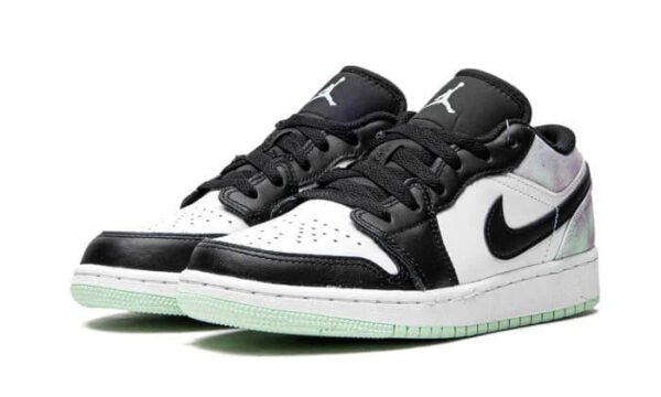 Nike Air Jordan DM8960-100 1 Low Pastel Tie-Dye White Black Mint Foam Leather Low-Top Sneakers - Image 3