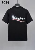 Balenciaga Political Campaign Spray Paint Logo Black Crew Neck T-Shirt
