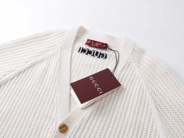 2024SS Wool & Cashmere Blend Ribbed Knit Cardigan - Image 3