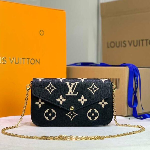 Louis Vuitton Felicie Pochette Monogram Empreinte Bicolor Leather Women's Crossbody Bag - Image 3