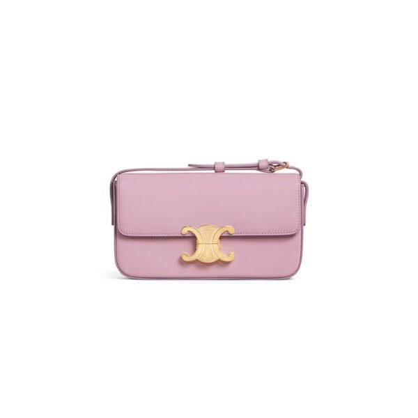 Celine Triomphe Lilac Pink Leather Women's Shoulder Bag - Image 2